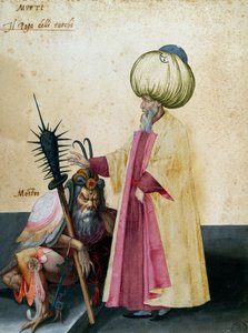 Mufti and monster, drawing by Jacopo Ligozzi (1547-1627)