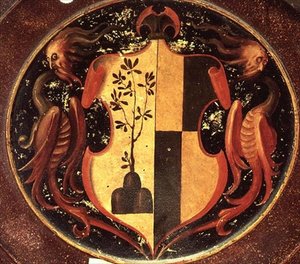 Heraldic Shield ، حوالي 1529 (زيت على اللوحة) (عكس 50329) بواسطة جاكوبو بونتورمو