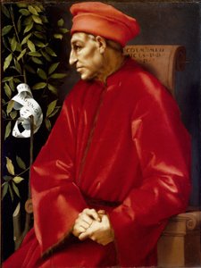 صورة لكوزيمو (كوزيمو دي ميديشي) ، ديت كوزيمو ميديشي القديم (1389-1464) لوحة لجاكوبو (إياكوبو) كاروتشي ديت إيل بونتورمو (بونتورمو) (1494-1556) 1518-1519 شمس 86 × 65 سم فلورنسا ، معرض أوفيزي (مكاتب ) © Luisa Ricciarini / Leemage بواسطة جاكوبو بونتورمو