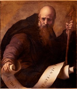 تمثيل القديس أنطونيوس ، آبي للقديس أنطونيوس الكبير (250 / 251-356) (أو القديس أنطونيوس الناسك أو القديس أنطونيوس الأب). لوحة جاكوبو (إياكوبو) كاروتشي ديت إيل بونتورمو (بونتورمو) (1494-1556) 1519 تقريبًا. الشمس. 78x66 سم فلورنسا ، جاليريا د بواسطة جاكوبو بونتورمو