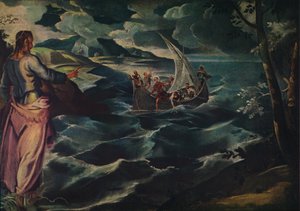 المسيح في بحر الجليل ، c1575-1580. بواسطة جاكوبو روبوستي تينتوريتو