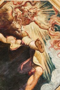 حرق سميل من قبل المشتري ، حوالي 1541 (زيت على قماش) (انظر أيضًا 3664213) بواسطة جاكوبو روبوستي تينتوريتو
