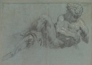 الدراسة بعد Michelangelos Giorno ، c.1550-55 (الطباشير على الورق) بواسطة جاكوبو روبوستي تينتوريتو