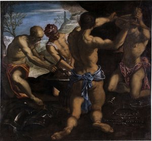 The Forge of Vulcan ، 1576-1577. بواسطة جاكوبو روبوستي تينتوريتو