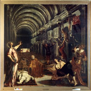 The discovery of the body of Saint Mark بواسطة جاكوبو روبوستي تينتوريتو