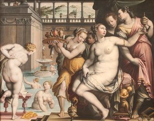 بثشبع في حمامها ، 1573-1574. بواسطة جاكوبو كوسة