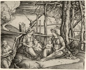 العائلة المقدسة مع سانت إليزابيث والرضيع سانت جون ، ج. 1499-1501 بواسطة جاكوبو دي برباري