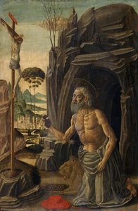 سانت جيروم كتائب ، ج .1590 (درجة الحرارة على الجوز) بواسطة Jacopo del Sellaio