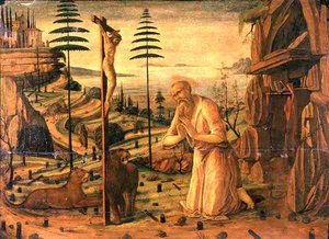 القديس جيروم في الصلاة بواسطة Jacopo del Sellaio