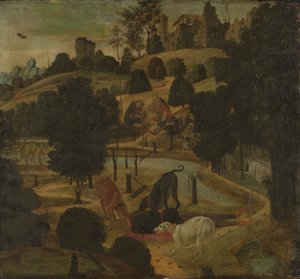 وفاة أكتايون بواسطة Jacopo del Sellaio