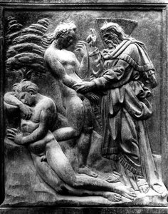 The Creation of Eve, panel from the Porta Magna, c.1430 (marble)