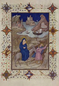 MS 11060-11061 ساعات من نوتردام: صلاة الغروب ، الرحلة إلى مصر ، من "Tres Riches Heures du Duc de Berry"