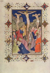 MS 11060-11061 ساعات الصليب: لا شيء ، يسوع على الصليب ، من "Tres Riches Heures du Duc de Berry" بواسطة Jacquemart de Hesdin