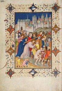 MS 11060-11061 ساعات الصليب: Sexte ، المسيح يحمل الصليب ، من "Tres Riches Heures du Duc de Berry"