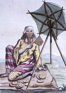 امرأة عربية من الصحراء تبيع الخبز ، من Encyclopedie des Voyages ، نقش لابروس بواسطة جاك (بعد) Grasset de Saint-Sauveur