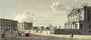 Llotja (البورصة السابقة) ، وقصر النقيب العام للجمارك ، وبوابة برشلونة البحرية (نقش) بواسطة جاك (بعد) مولينير