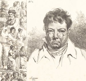 صورة شخصية ورؤوس أخرى ، 1819 (طباعة حجرية) بواسطة جاك أنطوان ماري ليموين