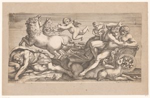 أخذ سيفالوس أورورا في عربتها مشاهد أسطورية بعد اللوحات الجدارية في Palazzo Farnese في روما (عنوان المسلسل) بواسطة جاك بيلي