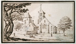 A church in Lorraine and a neighbouring building (pen & brown ink on paper) بواسطة جاك كالوت
