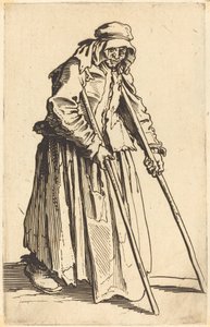 امرأة متسولة تحمل عكازين ، ح. 1622. بواسطة جاك كالوت