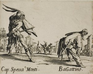 الكابتن سبيسا مونتي - Begattino ، لوحة 10 من Balli di Sfessania بواسطة جاك كالوت