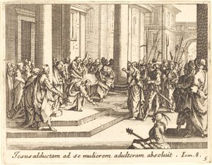 المسيح والمرأة المأخوذة في الزنا ، 1635.