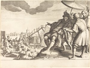 بناء وتحصين ميناء ليفورنو ، ج. 1614. بواسطة جاك كالوت