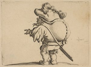 الرجل ذو الظهر الكبير مزين بصف من الأزرار الرجل ذو الظهر الكبير مزين بـ ... ، 1616-22. بواسطة جاك كالوت