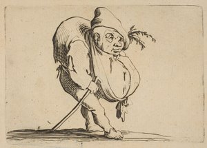 Le Bossu a La Canne The Hunchback with a Cane، from Varie Figure Gobbi، استمرار ... ، 1616-22. بواسطة جاك كالوت