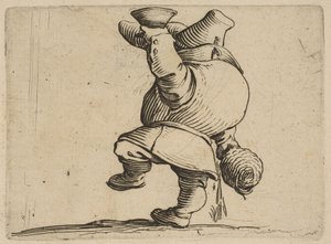 Le Buveur Vu de Dos The Drinker Seen from Behind ، من Varie Figure Gobbi ، تطبيق جناح ... ، 1616-22. بواسطة جاك كالوت