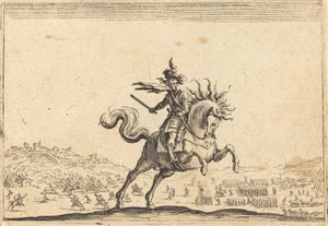 قائد عسكري على ظهور الخيل ، ح. 1622. بواسطة جاك كالوت