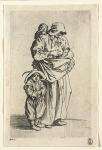 المتسولون: أم وأطفالها الثلاثة ، ج. 1623. بواسطة جاك كالوت