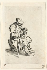 المتسولون: متسول الجلوس و الأكل ، ج. 1623. بواسطة جاك كالوت