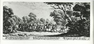 اكتشاف العصابات ، اللوحة 9 من "البؤس ومصائب الحرب" ، التي نقشها إسرائيل هنرييت (c.1590-1661) 1633