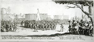 نشأة جيش ، اللوحة 2 من "البؤس ومصائب الحرب" ، نقشها إسرائيل هنرييت (c.1590-1661) 1633 بواسطة جاك كالوت
