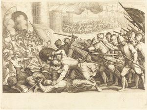 القوات تجبر بوابة بلدة ، ج. 1614. بواسطة جاك كالوت