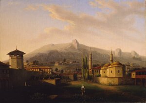 قصر خان في باخشيساراي (أوكرانيا). لوحة جاك كريستوف ميفيل (1786-1836) ، زيت على قماش بواسطة جاك كريستوف ميفيل