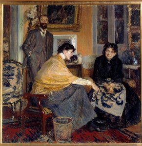 السيدة لودوفيك هاليفي وابنها الكاتب إيلي هاليفي (1870-1937) وفلورنس هاليفي لوحة لجاك إميل (جاك إميل) بلانش (1861-1942) مجموعة خاصة من القرن العشرين
