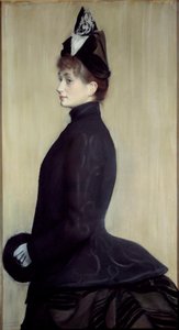 صورة مدام وولتر لوحة باستيل لجاك إميل (جاك إميل) بلانش (1861-1942) 1887 صن. 1،3x0،65 م باريس ، متحف دورسيه