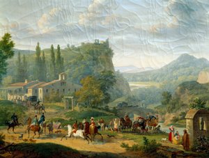 توقف الركاب. لوحة فرانسوا سويباتش ديت سويباتش دي فونتين (1769-1823)