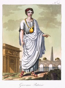 أرستقراطي شاب ، رسم توضيحي من L&39;Antique Rome ، محفور بواسطة Labrousse ، نشر 1796