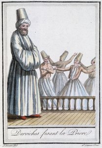 الدراويش يؤدون الصلاة (الدراويش الدوامة) - في "" Encyclopédie des voyages "" بقلم Grasset Saint Sauveur، ed. باريس 1796 بواسطة جاك غراسيت دي سانت سوفير
