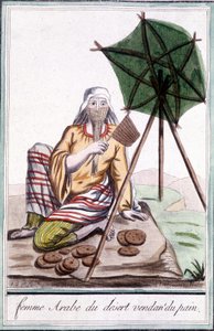 Desert Arabian Woman Selling Bread - in “” Encyclopedia of Travels”” by Grasset St Sauveur, ed. 1796 بواسطة جاك غراسيت دي سانت سوفير