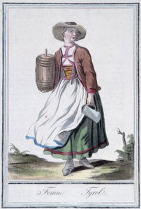 Femme of Tyrol - in “” Encyclopedia of Travels”” by Grasset St Sauveur, ed. 1796 بواسطة جاك غراسيت دي سانت سوفير