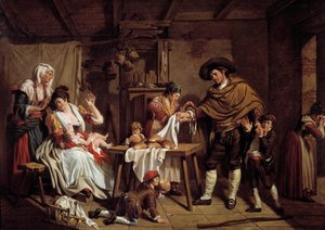 المتبرع بالدم ، تخليص أب إيطالي لوحة لجاك سابلت (1749-1803) القرن الثامن عشر ستوكولم ، المتحف الوطني