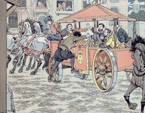 اغتيال هنري الرابع من قبل فرانسوا رافايلاك في شارع دي لا فيرونيري في 14 مايو 1610 ، حوالي 1900