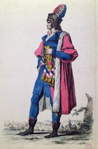 زي ممثل عن الشعب الفرنسي في عام 1793 ، من "مجموعة جديدة من الأزياء العسكرية من فرنسا ودول أخرى ، قديمًا وحديثًا" ، باريس بواسطة جاك لويس (بعد) ديفيد
