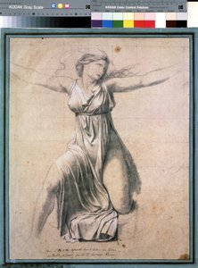 Hersilia (Hersilie) "": تمثيل لواحد من Sabines يتدخل بين Romulus و Tatius ، ملك Sabines. دراسة للوحة "Les sabines" رسم لجاك لويس ديفيد (1748-1825) 1795-1798 موسكو. متحف بوشكين للفنون الجميلة بواسطة جاك لويس ديفيد
