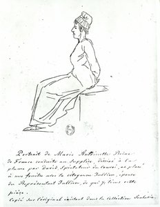 ماري أنطوانيت (1755-1793) في طريقها إلى إعدامها ، 1793 بواسطة جاك لويس ديفيد