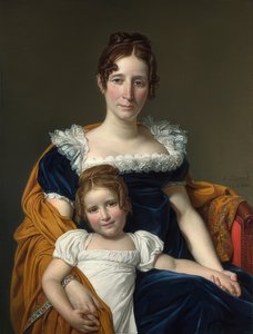 صورة الكونتيسة Vilain XIIII مع ابنتها. 1816 بواسطة جاك لويس ديفيد